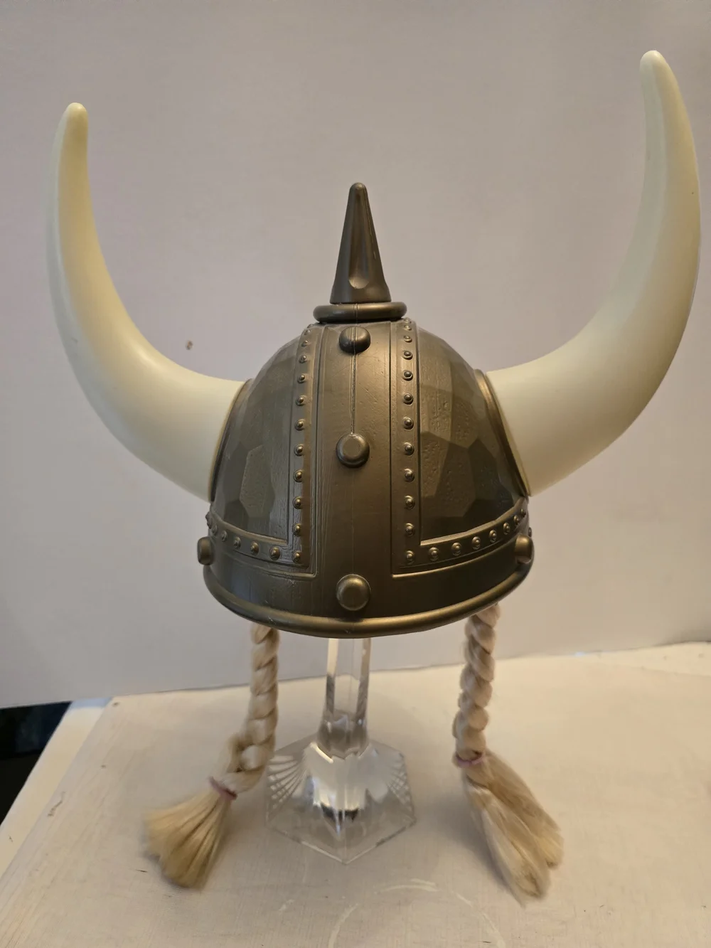 Disney Viking Horned Helmet with Braids - Metallic Gold and Cream New - Picture 1 of 7